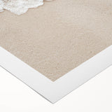 Art deco poster featuring a summer scene with vivid blue and yellow tones on rolled canvas, suitable for dining room decor.