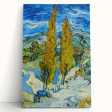 Large black and white stretched canvas of Van Gogh's painting, suitable as kitchen wall art.