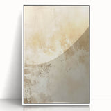 Framed abstract wall art featuring vibrant strokes in shades of blue, pink, and yellow, set against a white background, perfect for modern home decor.