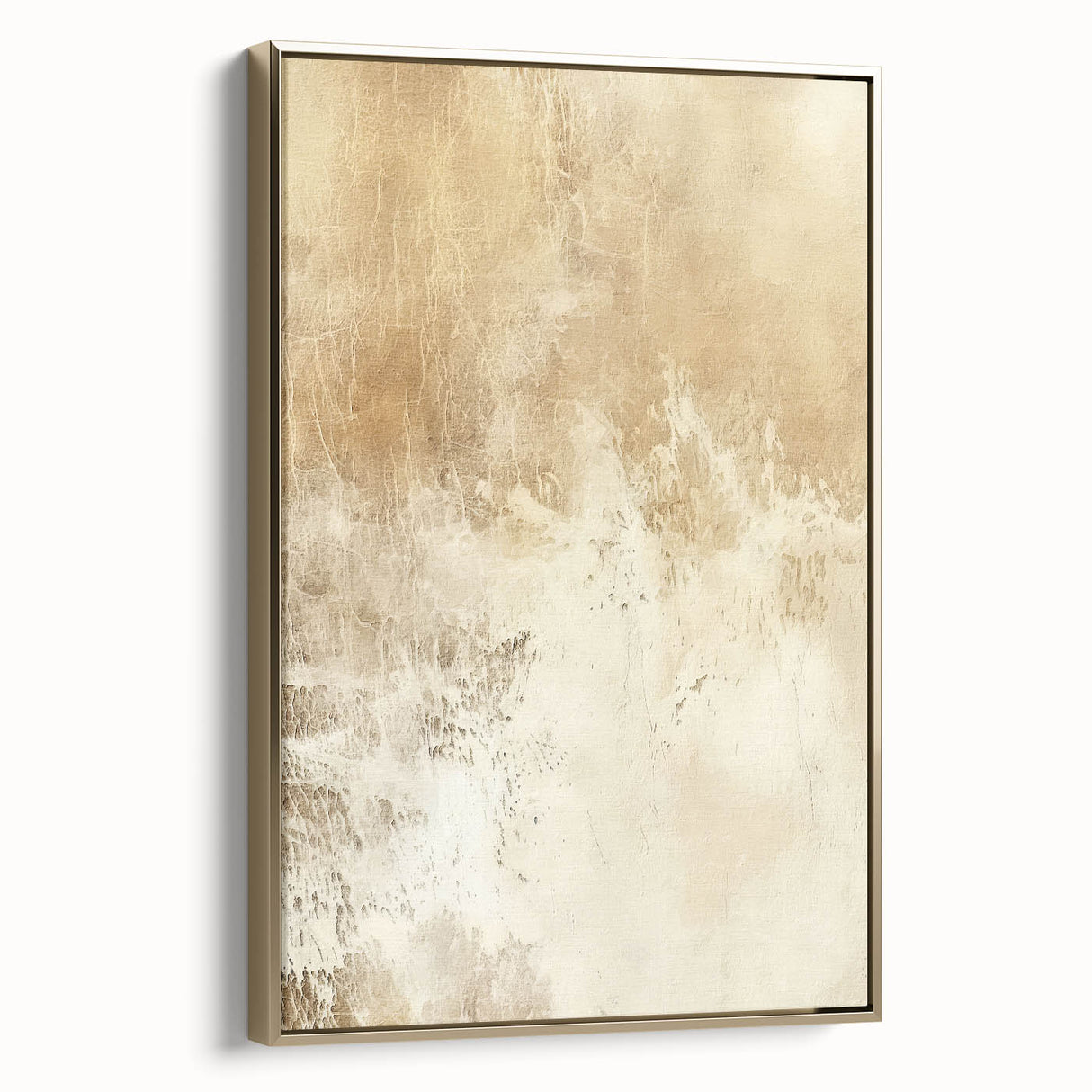 Framed wall art featuring abstract gold strokes on a textured canvas, showcasing a modern aesthetic perfect for enhancing contemporary home decor.