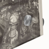 Modern Wall Art: Tournament Scene in Charcoal with Expressive Detailing