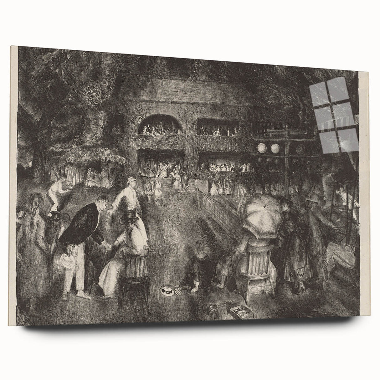 Modern Wall Art: Tournament Scene in Charcoal with Expressive Detailing