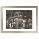 Modern Wall Art: Tournament Scene in Charcoal with Expressive Detailing