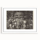 Modern Wall Art: Tournament Scene in Charcoal with Expressive Detailing