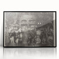 Modern Wall Art: Tournament Scene in Charcoal with Expressive Detailing