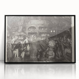 Modern Wall Art: Tournament Scene in Charcoal with Expressive Detailing