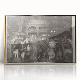 Modern Wall Art: Tournament Scene in Charcoal with Expressive Detailing