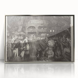 Modern Wall Art: Tournament Scene in Charcoal with Expressive Detailing