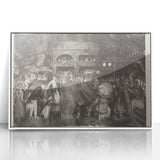 Modern Wall Art: Tournament Scene in Charcoal with Expressive Detailing