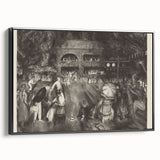 Modern Wall Art: Tournament Scene in Charcoal with Expressive Detailing
