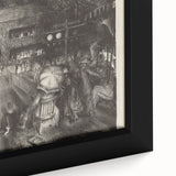 Modern Wall Art: Tournament Scene in Charcoal with Expressive Detailing