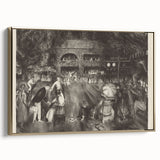 Modern Wall Art: Tournament Scene in Charcoal with Expressive Detailing