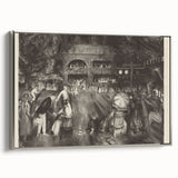 Modern Wall Art: Tournament Scene in Charcoal with Expressive Detailing