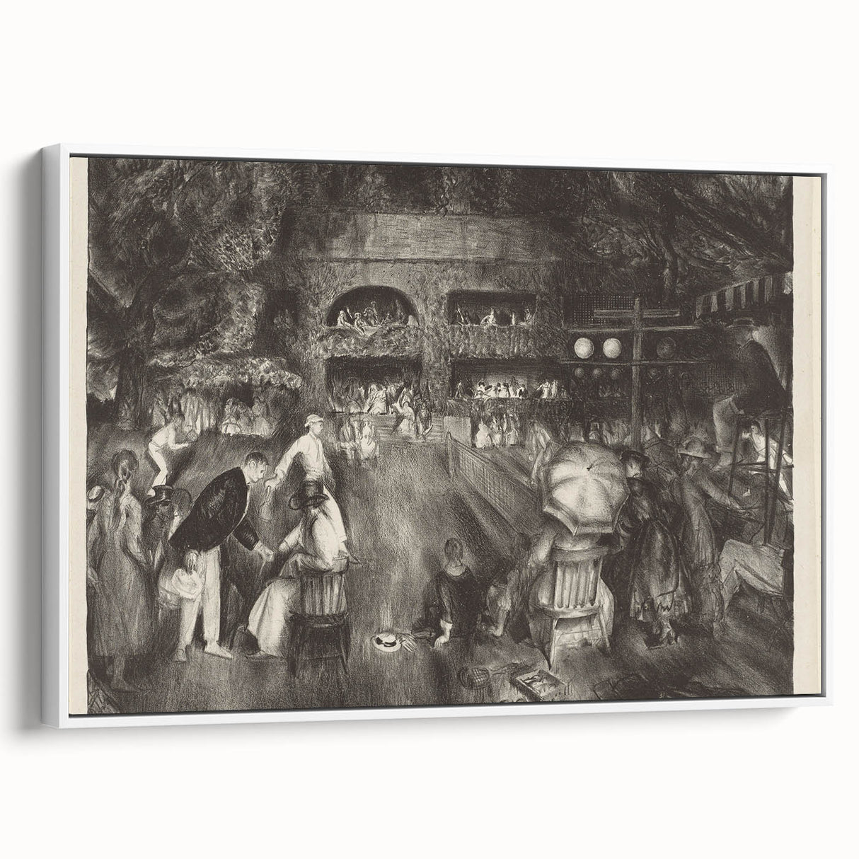 Modern Wall Art: Tournament Scene in Charcoal with Expressive Detailing