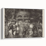 Modern Wall Art: Tournament Scene in Charcoal with Expressive Detailing