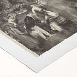 Modern Wall Art: Tournament Scene in Charcoal with Expressive Detailing