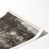 Modern Wall Art: Tournament Scene in Charcoal with Expressive Detailing