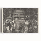 Modern Wall Art: Tournament Scene in Charcoal with Expressive Detailing