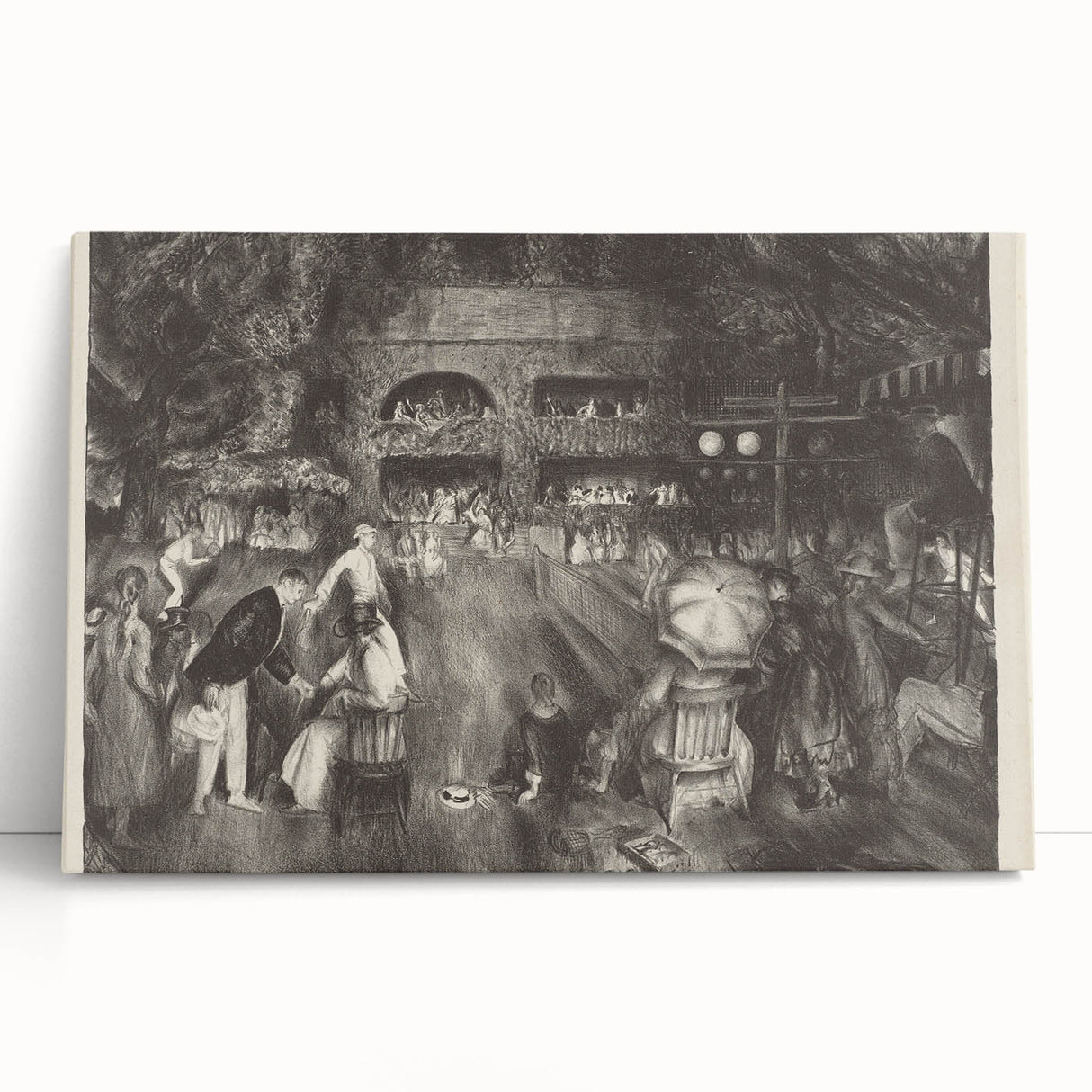 Modern Wall Art: Tournament Scene in Charcoal with Expressive Detailing