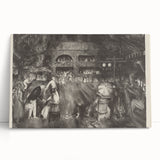 Modern Wall Art: Tournament Scene in Charcoal with Expressive Detailing