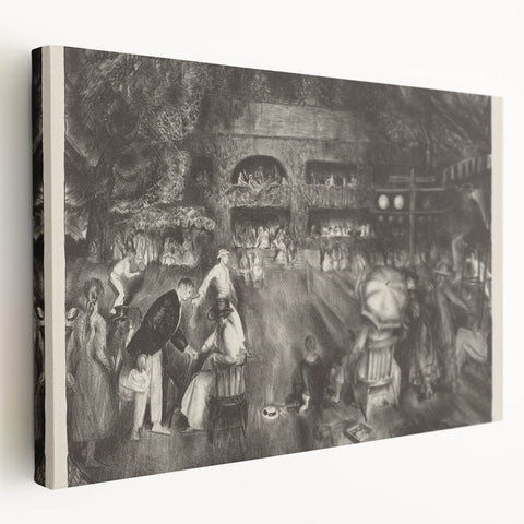 Modern Wall Art: Tournament Scene in Charcoal with Expressive Detailing