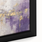 Close-up of a framed abstract strokes wall art piece showcasing vibrant hues of blue, pink, and gold, ideal for modern decor and artistic interiors.