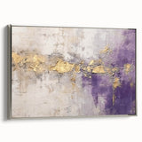 Framed abstract strokes wall art in silver, showcasing elegant, modern designs with textured brush strokes on a canvas, ideal for contemporary home decor.