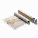 Abstract wall art print showcasing vibrant strokes in blue, orange, and yellow hues, designed for modern decor, rolled for easy display and shipping.