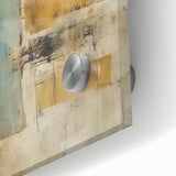 Close-up of abstract strokes wall art design featuring vibrant colors and dynamic textures, printed on acrylic glass, perfect for modern decor.