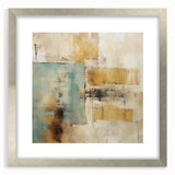 Abstract strokes wall art in a sleek silver frame with a mat, showcasing vibrant colors and fluid designs, perfect for modern home decor and interior styling.