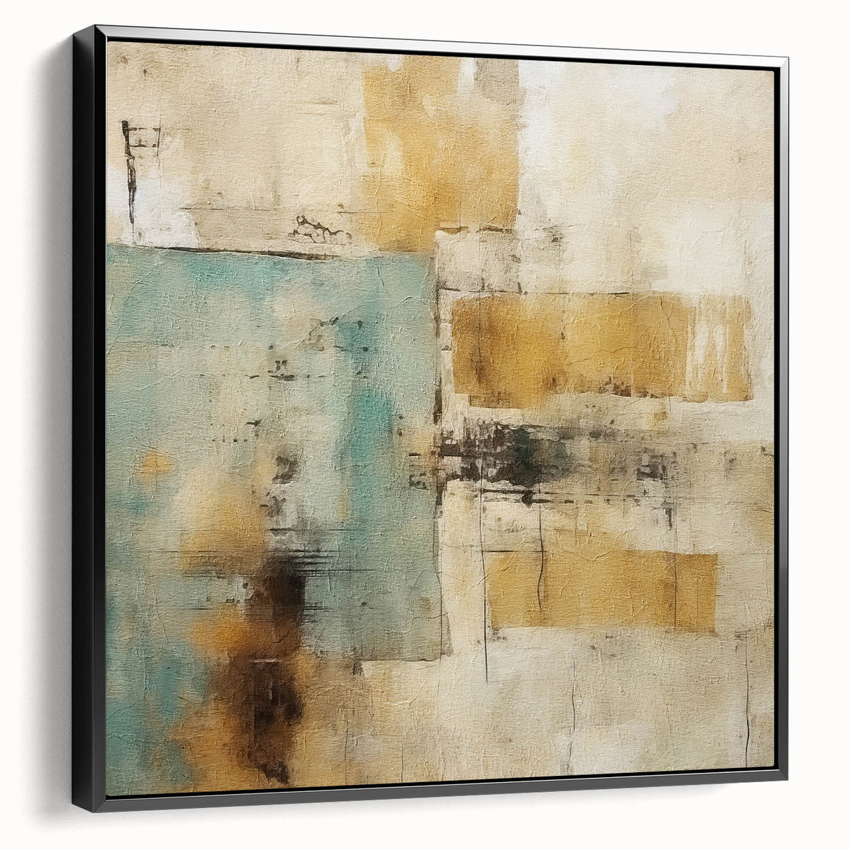 Framed abstract wall art featuring dynamic black strokes on a canvas, showcasing a modern design ideal for home decor. Perfect for adding sophistication to any room.