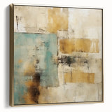 Framed canvas wall art showcasing abstract strokes in silver and gold, perfect for modern home decor. The elegant design enhances any interior with a touch of sophistication.