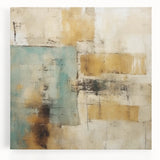 Abstract strokes wall art on stretched canvas showcasing vibrant colors of blue, yellow, and pink, ideal for modern home decor. Perfect for adding a contemporary touch to any room.