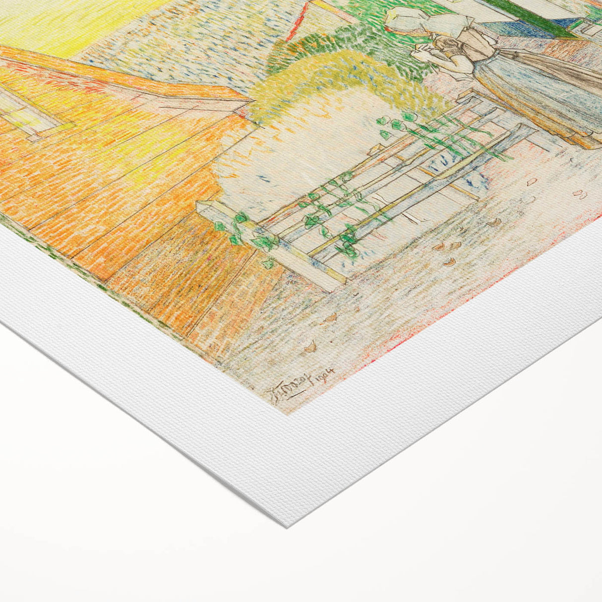 Impressionist Courtyard Scene - Jan Toorop Zeeland Girl Wall Art