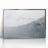 Framed wall art featuring abstract silver strokes on a white background, showcasing a contemporary design ideal for modern home decor. Perfect for adding a touch of elegance to living spaces.