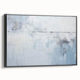 Framed canvas wall art featuring abstract strokes in black and white, showcasing a modern design with a sleek side view, perfect for contemporary home decor.