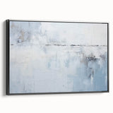 Framed canvas wall art featuring abstract strokes in black and white, showcasing a modern design with a sleek side view, perfect for contemporary home decor.