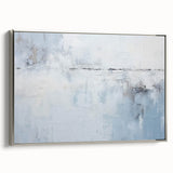 Framed canvas wall art showcasing abstract silver strokes on a textured background, adding a modern touch to home decor. Perfect for contemporary interior styling.