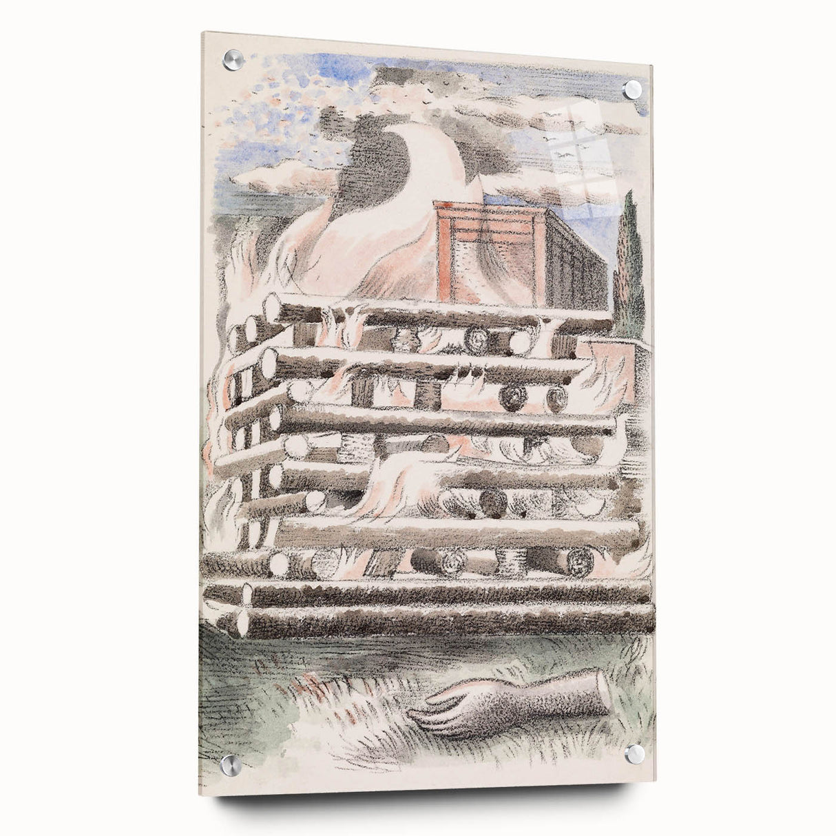 Paul Nash’s Design for Urne Buriall: Funeral Pyre Illustration (1932)