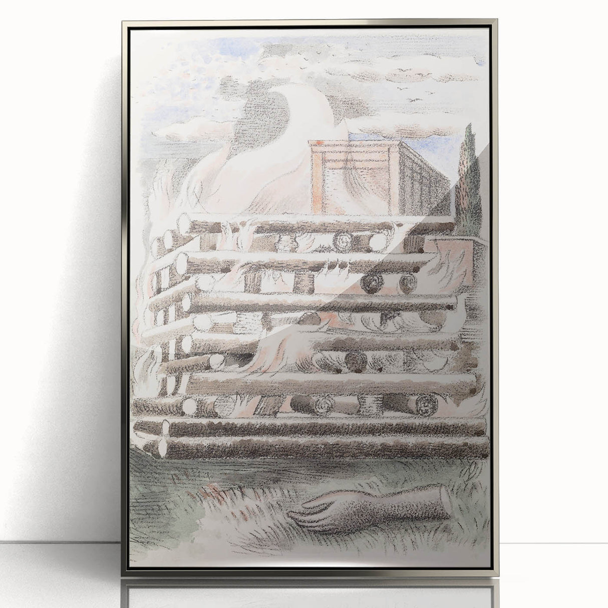 Paul Nash’s Design for Urne Buriall: Funeral Pyre Illustration (1932)