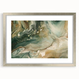 Abstract strokes wall art framed in silver, showcasing dynamic colors and textures. Ideal for modern decor, adding a vibrant touch to any space.