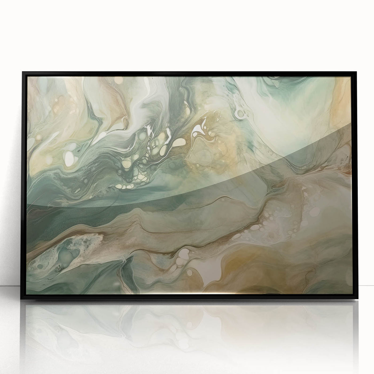 Framed acrylic wall art featuring abstract strokes in black and white, adding a modern artistic touch to contemporary home decor. Ideal for living rooms or offices.