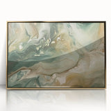 Framed abstract wall art featuring dynamic gold strokes on an acrylic background, perfect for modern decor. Ideal for enhancing contemporary interiors with a touch of elegance.