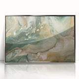 Framed abstract wall art featuring elegant silver strokes on a textured background, perfect for modern home decor, adding a touch of sophistication to any room.