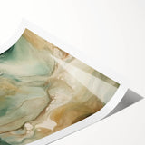 Abstract strokes wall art print showcasing dynamic, colorful brushwork in shades of blue, orange, and yellow, rolled and ready for framing or display. Perfect for modern home decor.