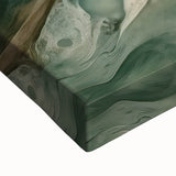 Close-up view of a stretched canvas featuring abstract strokes in vibrant colors, showcasing a modern art design perfect for contemporary home decor. Ideal for adding a unique touch to living spaces.