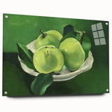 Modern Wall Art: Still Life with Green Apples in a Vibrant Composition