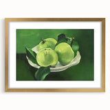 Modern Wall Art: Still Life with Green Apples in a Vibrant Composition