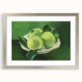 Modern Wall Art: Still Life with Green Apples in a Vibrant Composition