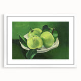 Modern Wall Art: Still Life with Green Apples in a Vibrant Composition